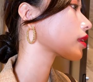 Fashion exaggerated metal woven Large Circle Earrings Simple ladies Earrings suitable for European and American women