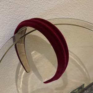 Elegant Velvet Hair Band Retro WineRed HighTop WideBorderWomens Stylish SpongeHairband Fashion Hair Jewelry