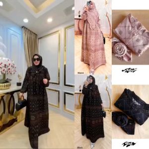 Gamis Setelan Hijab Rayon Premium / Gamis Muslimah Wanita Dewasa Terbaru / Gamis Hijab Etnik