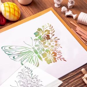 YOMDID 1 Bướm Graffiti Stencil DIY Rỗng Ra Nhựa Trang Trí Tô Màu Dập Nổi Stencil Cho Sách Hình Trang Trí