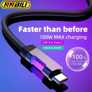 Cáp Sạc Nhanh NNBILI RGB 100W A-C & 60W C-C Cho Xiaomi Huawei OPPO Oneplus - Cáp Sạc Điện Thoại Di Động Bện Tốc Độ Cao