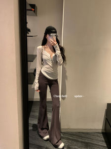 Chenxi He Womens Casual Pants Bell Bottoms Slimming Design Sensation Summer Pure Desire Tapered Long Pants Casual Trousers