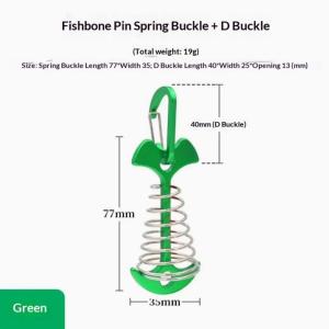 EELHOE | 1pcs Outdoor Awning Deck Stakes Fixed Nails Camping Tent Hooks Adjustable Plank Floor Spring Fishbone Anchor Tent Pegs BuckleAcc