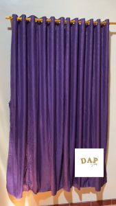 Gorden Smokering Ring 12 Motif Bunga Ungu Putih - Lebar 135 CM, Tinggi 220 CM - Pintu dan Jendela - Bayar Di Tempat