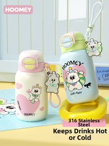 HOOMEY | Childrens Thermal Mug High Aesthetic Dual Drinking Straw Girls Student 2025 New