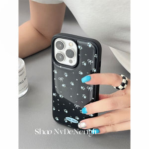 Ins Style Blue Floral Butterfly Knot Phone Case for Apple 16ProMax iPhone 15Pro Small Fresh 14 Elegant 13 Simple Gentle High-End Feeling