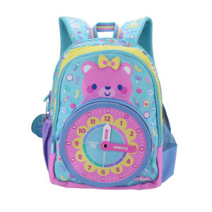 Childrens schoolbag girls Clock Bear backpack Kawaii 3-7 year modeling bags 14 inch