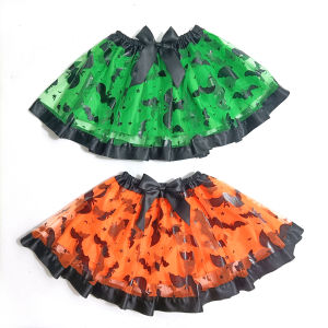 Vintage Halloween Dance Skirt Custom Logo Anti-Static Mesh Tulle Childrens Party Costume for Autumn Season