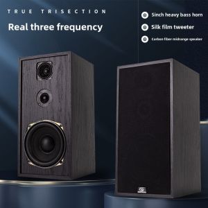 Biamplified 3-Way Wooden Bookshelf Speakers HiFi Stereo Pair Passive Box Computer Multimedia Sound System from Mainland China