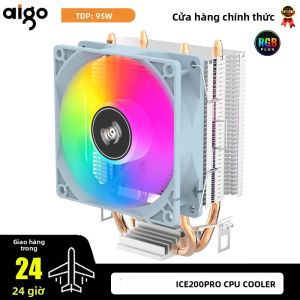 Aigo ICE200PRO Air CPU Cooler 2 Heatpipes 3PIN Quạt Làm Mát Êm Tản Nhiệt Cho Intel 115X 1200 1700 AM4 AM5 AMD