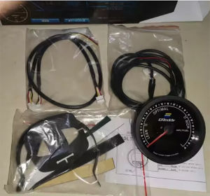 Car Greddi LCD Digital Display 7 Light Colors Oil Pressure Water EXT Temp Turbo Boost RPM Gauge Set with Sensor