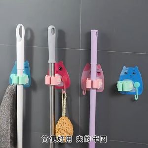 PENGGANTUNG PENYAPU & MOP BUBBLE BEAR | CANGKUK DINDING KUAT | PEMEGANG MOP / BERUS DINDING JIMAT RUANG BUBBLE BEAR MOP CLIP STRONG WALL MOUNTED BATHROOM HOOK MOP HOOK BROOM STORAGE HOOK WALL-MOUNTED MOP HOLDER STORAGE A