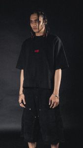 H Embroidered Denimitup Baby Terry - Black - Baju
