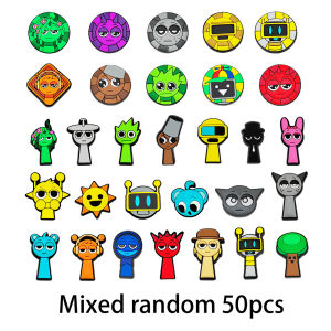 Potdemiel | 16/30pcs Cute Sprunki Plush Shoe Charms Cartoon Shoes Accessories Fit Clogs Sandal Garden Decoration Buckle for Kids Gift
