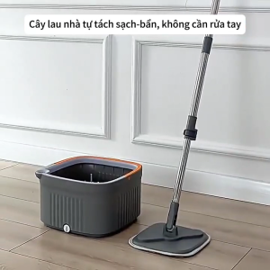 Bộ Cây Lau Nhà Tách Nước Bẩn N08 Thùng Lau Nhà Tự Vắt Thông Minh Chổi Lau Nhà Xoay 360 Độ