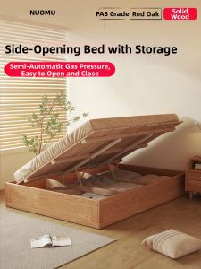NUOMU | Storage Bed with Side Opening High Box Full Solid Wood No Headboard Tatami Platform Bed for Small Spaces