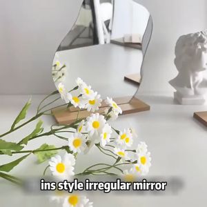 Wood Base Makeup glass Mirror KOREAN Style Face Makeup Mirror Desktop Beauty Mirror Decorative