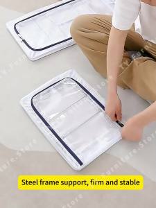 Waterproof Oversized Underbed Storage Box Moisture Proof Folding Organizer Clothes Box With Zipper