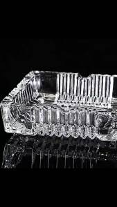 BizHome ที่เขี่ยบุหรี่ แบบสี่เหลี่ยม และ แบบกลม แก้วสีใส ที่ทิ้งก้นบุหรี่ Ashtray