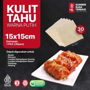 KULIT TAHU TAWAR Kuning 15cm X 15cm isi 30PCS & 80PCS HALAL| COCOK UNTUK GOHYONGHEKENGLUMPIA UDANG