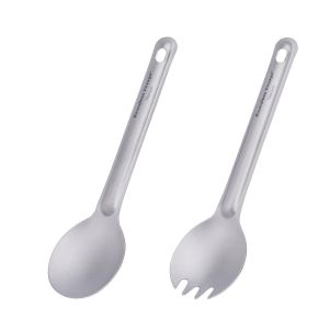 Boundless Voyage Titanium Cutlery Reusable Spoon Spork Set Lightweight Camping Tableware Outdoor Flatware