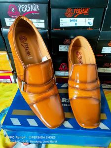 SEPATU PANTOFEL FORMAL KULIT PRIA DR-IAM 6015 TAN ( PRODUKSI SENDIRI )