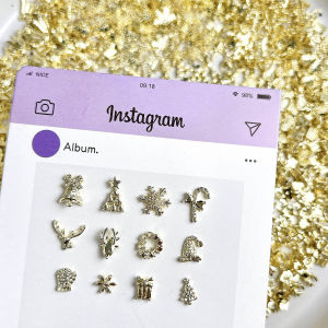 20 Món Trang Trí Móng Tay Giáng Sinh Dạng Hợp Kim 3D Hình Vòng Hoa Chuông Nai Sừng Tấm Dùng Trang Trí Nail Art Tự Làm Sáng Tạo Bộ Trang Trí Móng Giáng Sinh