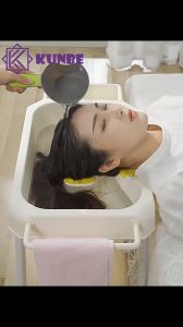 Chậu Gội Đầu Tại Giường Kèm Chân KUNBE Tặng Lược Massage Và Cốc Gội Đầu