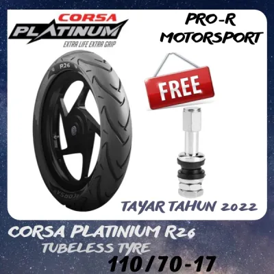 TAYAR CORSA R26 PLATINUM 70/80x17-80/80x17-90/80x17-100/70x17-100/80x17-110/70x17-120/70x17(TAYAR TERBARU 2022)
