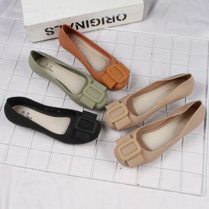 Azgalery SPT-67 Sendal Flat Shoes Wanita Wedges Heels Women Korean Kasual Style PVC Polos Trendy COD