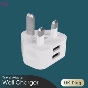 YQi 【3 Pin UK Plug】Original Fast Charging Head UK Plug Charger Multi Port Wall Charger 5V 3.1A Travel Adapter Compatible USB Ports Adapter Travel Fast Charger