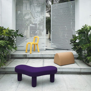 Nordic Modern Simple Triangle Bench Creative Sofa Bench Fabric Clothing Store Entrance Low Bench Home Use Shoe Changing Bench