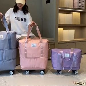 Tas Travel Travel Bag Tas Bagasi Duffel 3 Susun lipat Hand Carry Anti Air Kapasitas besar Multifungsi dengan roda Jumbo