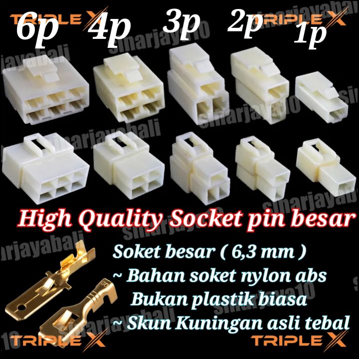 soket kabel motor pin besar socket konektor besar 1pin 2pin 3pin 4pin ...