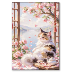 5D Diamond Painting Cat Lover Gift DIY Full Drill Mosaic Cross Stitch Art Craft Kit Anime Style Home Wall Decor for Living Room