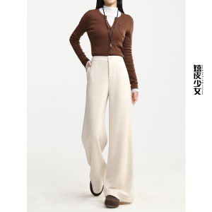 HIPPIE MISS | Flannel Wide Leg Pants Straight Fit for Petite
