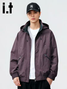 izzue | Reversible Casual Autumn Hoodie Jacket With Stand Collar And Zipper