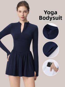 YANSE | Golf Running Anti-Exposure A-Line Collar Long Sleeve Jumpsuit