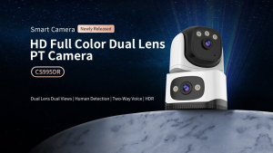 VStarcam CS995DR Dual Lens Dual View Full Color PT Smart IP Camera (APP:O-KAM Pro/Vstarcam) with Safety Mark