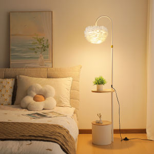 Cream Style Bedside Table Small Side Table Table Lamp Integrated Replacement Female Kids Creative Mini Ultra Narrow Storage Rack