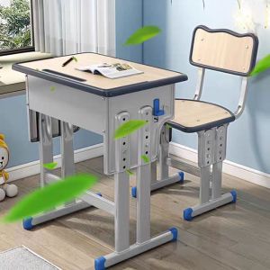 Childrens Adjust Study Desk andplasticTable Chair Study For Students Iron School Desk and chair