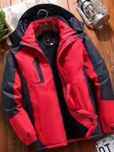 Thickened Fleece Mens Cotton Jacket Winter Windproof Waterproof Workwear Anti-cold Warmth Trench Coat Cotton Coat