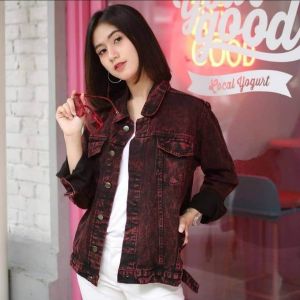 Jaket Jeans Wanita Terbaru Motip Snow Jacket Denim Perempuan Terbaru Saenashop99