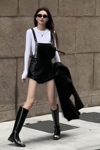 Áo Sơ Mi Cổ Tròn Rộng Rãi Màu Trơn Cho Nữ Bộ Quần Áo Hai Mảnh Thời Trang Xuân Thu Giảm Tuổi Tác Phong Cách Mới