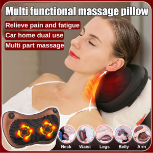 Shiatsu Massager Massage Pillow For Neck Shoulder Back Back Massager With Rotating Massage Heads With Heat Function，Neck Massager For Home And Office