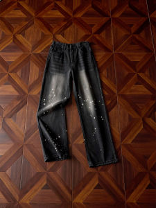 ZHUOCAN | Retro Splash Ink Vintage Jeans Loose Straight Leg Pants