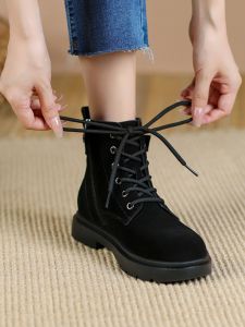 Genuine Leather Thick Bottom Martin Boots Womens Summer Style British Style Short Boots Youth And Middle-aged Suitable