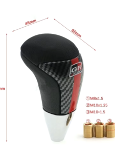 ⚡ TRD GR Sport Racing Gear Shift Knob 🛠️ Comfort Grip Automatic Transmission Shifter for Toyota Carbon Leather Anti-Slip 8mm/10mm/12mm Adapters Included Fit Most Toyota Models COD ✅