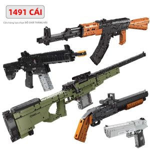 Mô Hình Lắp Ráp Súng Trường Bắn Tỉa AK47 AWM Quân Sự MOC Bộ Đồ Chơi Lắp Ráp Vũ Khí Quân Đội Dành Tặng Bé Trai