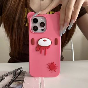 EOENKK | Kawaii Trendy Bear Phone Case For iPhone 17 16 15 14 13 Pro Max 16 17 Pro iPhone 17 Shockproof Silicone Cartoon INS Phone Cover